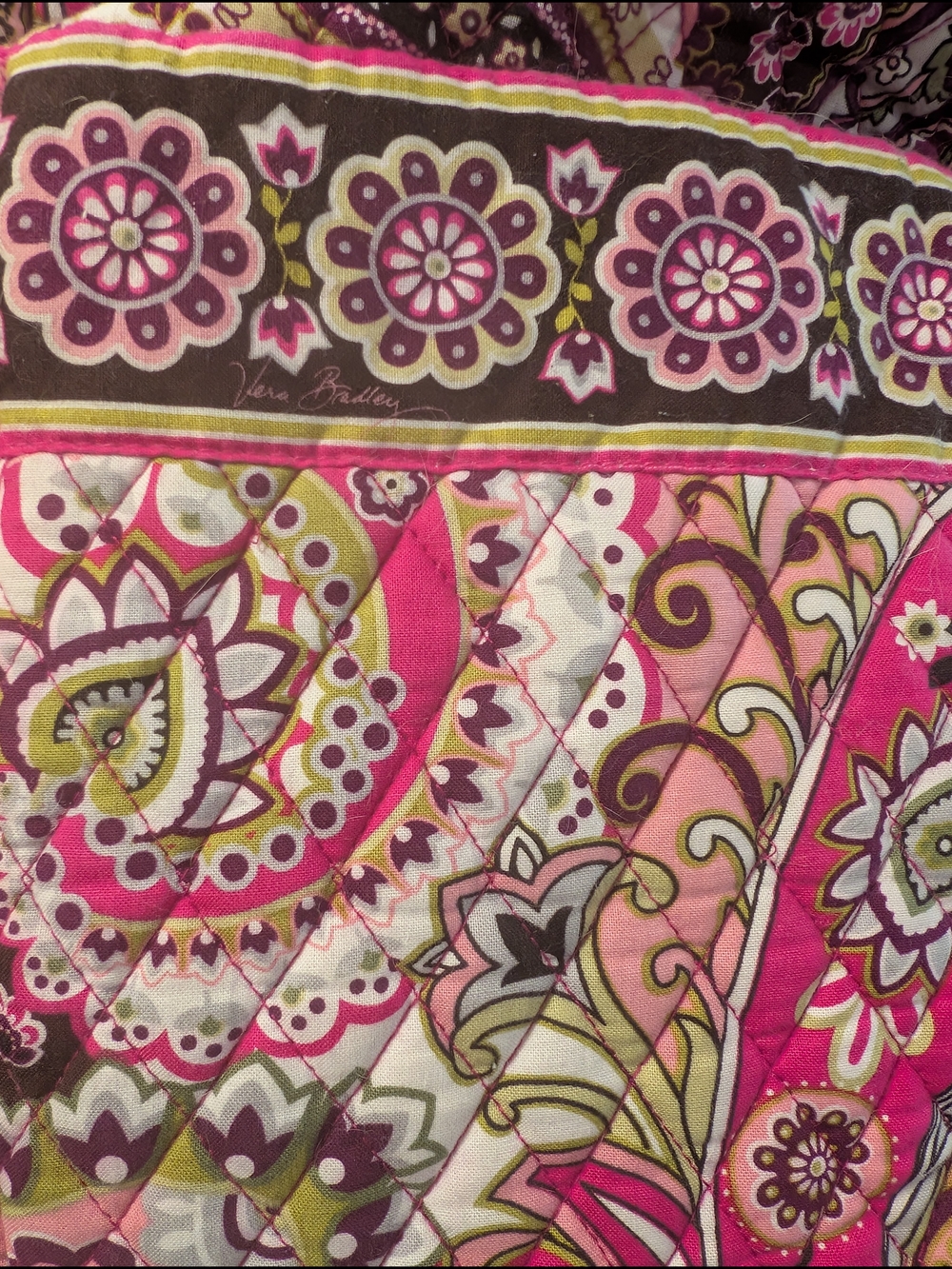 Vera Bradley Very Berry Paisley Pink Quilted Duffel Bag - Picture 6 of 13